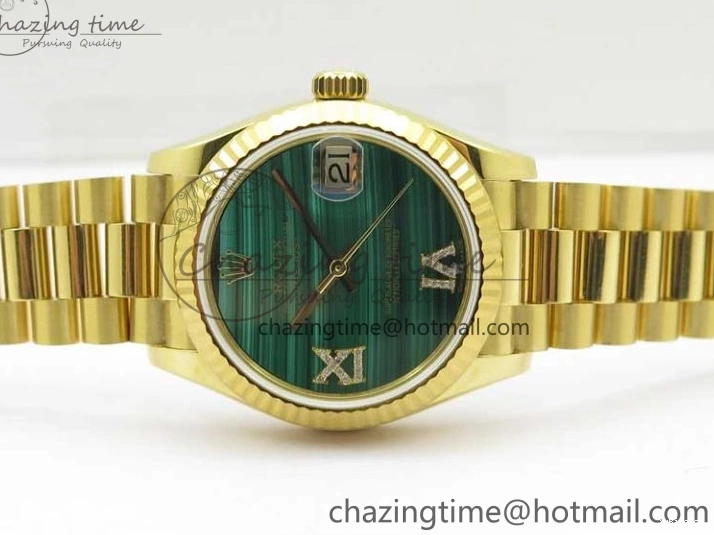 Bracelet Dial EWF 31mm ETA2688 Best Green YG Daydate Edition Malachite YG President on 278288 0430